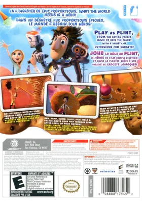 Cloudy with a Chance of Meatballs box cover back